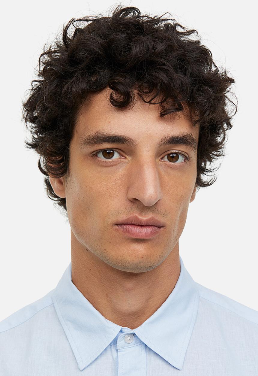 H&M - Regular fit linen-blend shirt - light blue