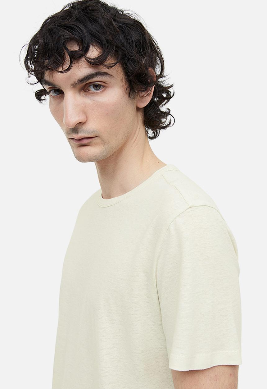 H&M - Regular fit linen-blend T-shirt - white