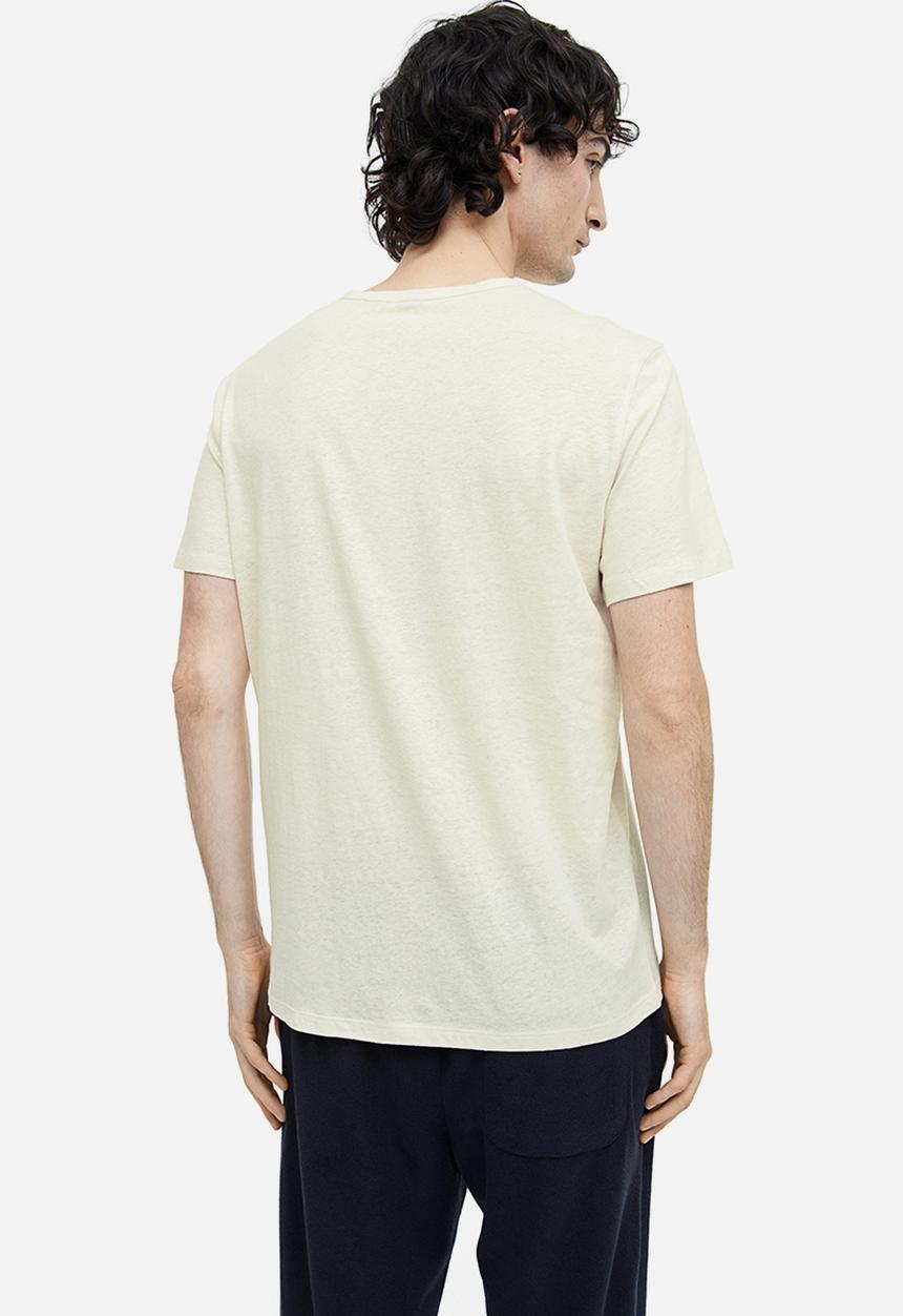 H&M - Regular fit linen-blend T-shirt - white