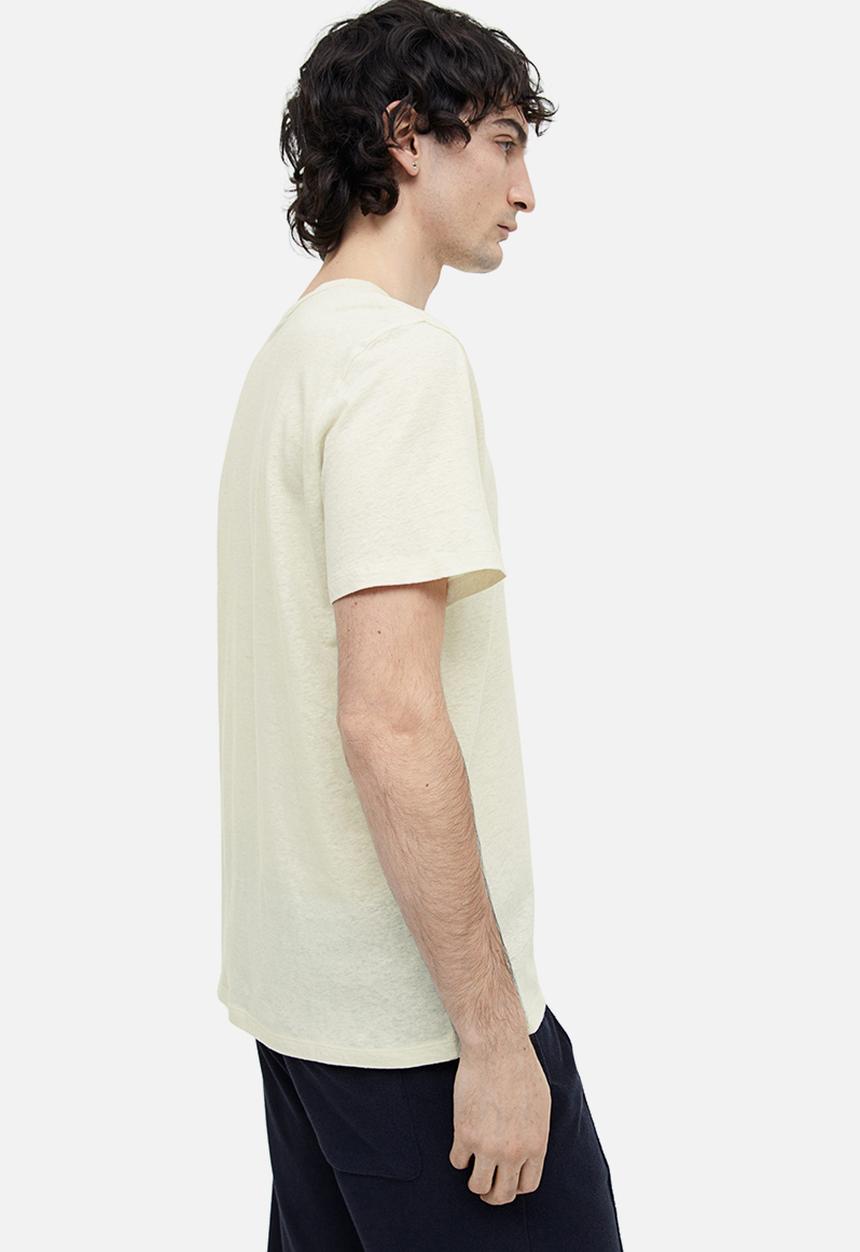 H&M - Regular fit linen-blend T-shirt - white