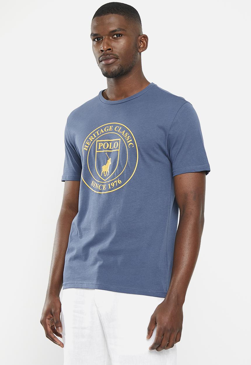 POLO - Mens short heritage logo tee - blue 