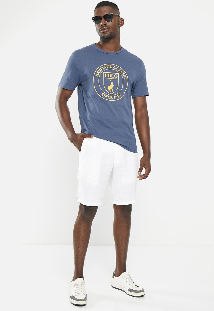POLO - Mens short heritage logo tee - blue 