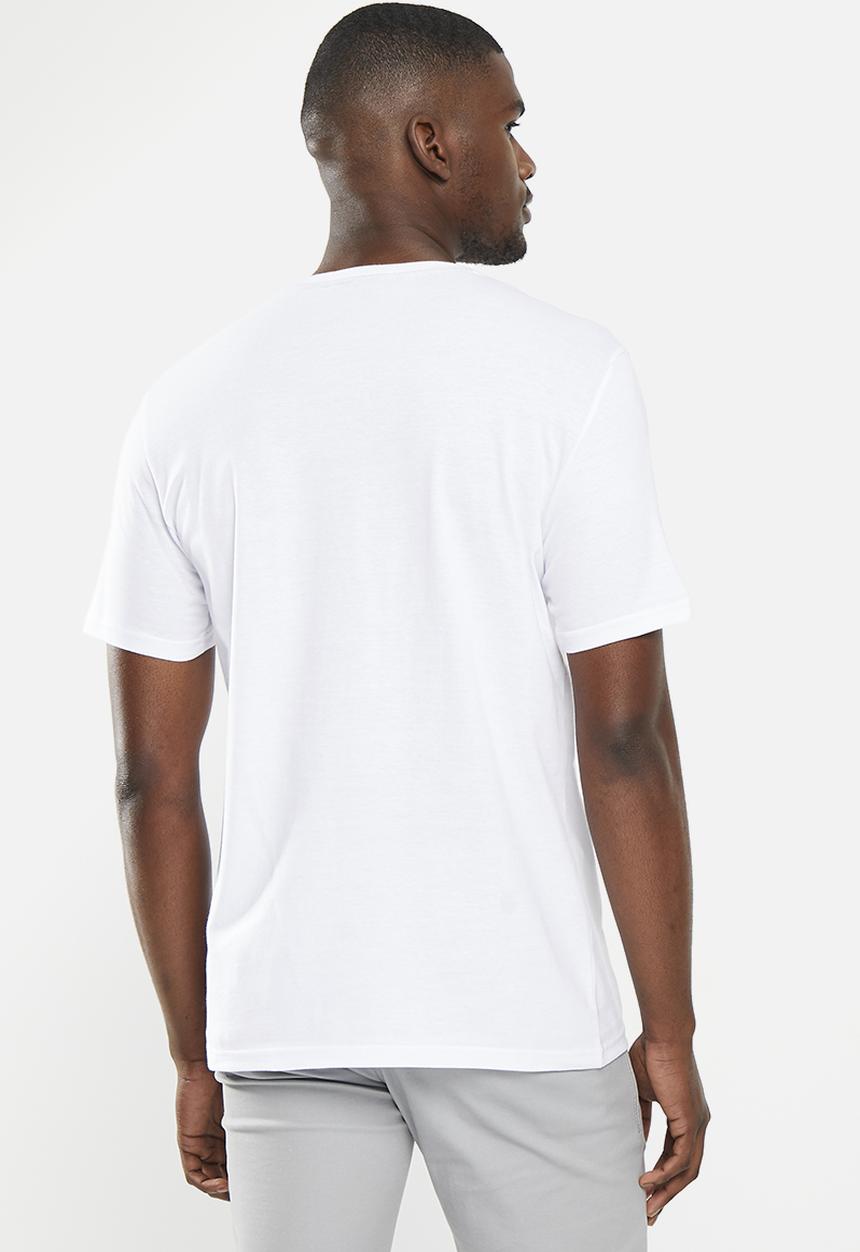 POLO - Mens short sleeve flock logo tee - white 