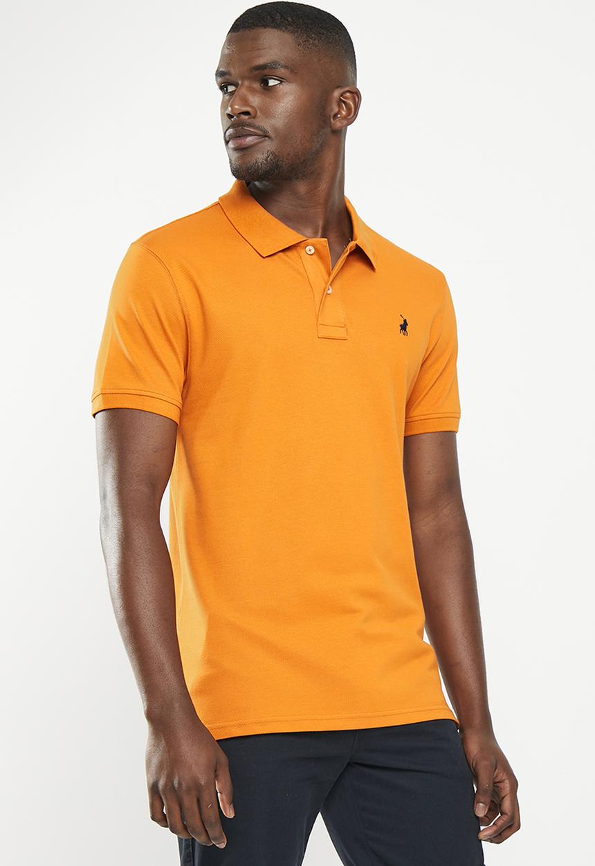 POLO - Mens classic pique short sleeve golfer - rust