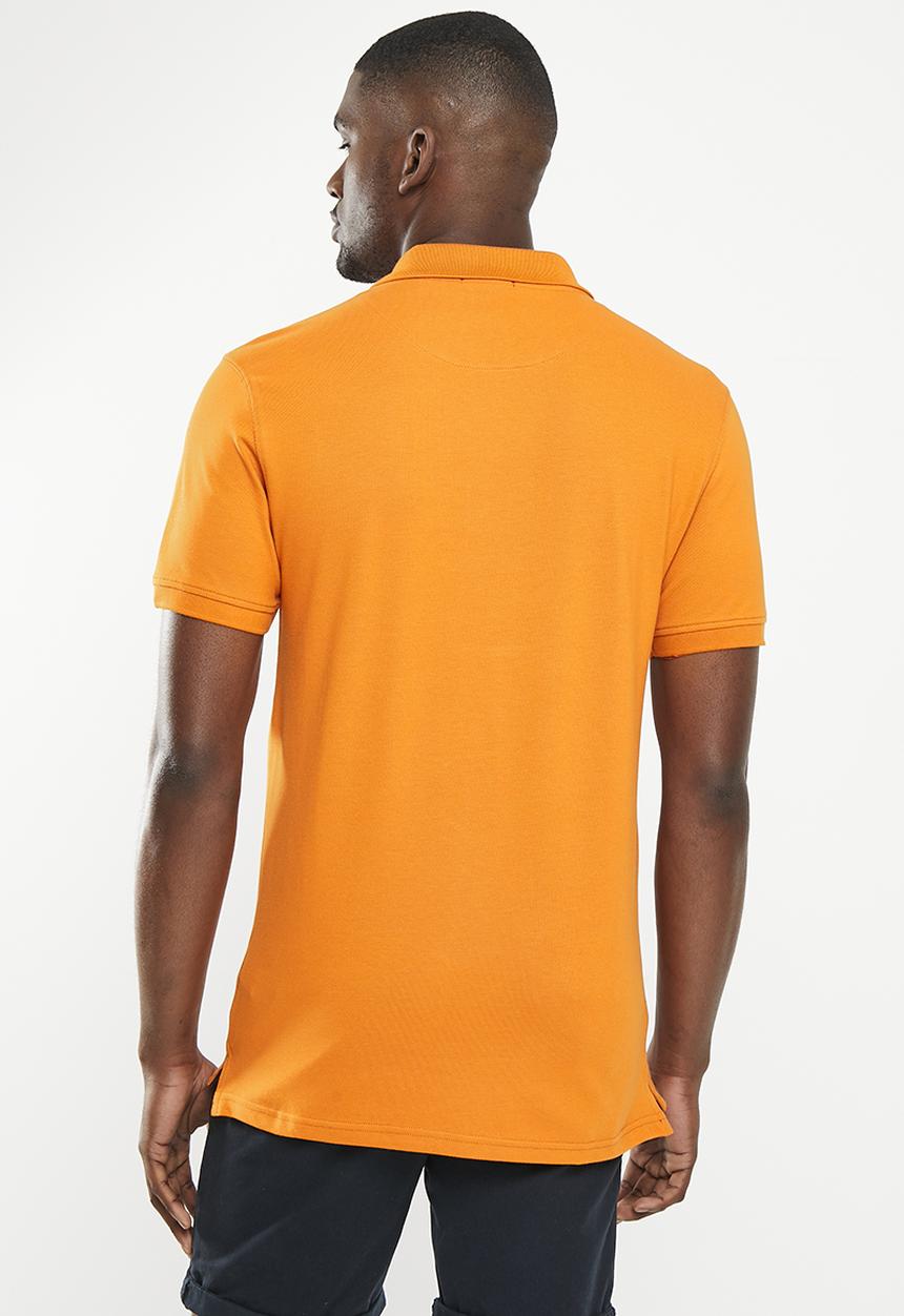 POLO - Mens classic pique short sleeve golfer - rust