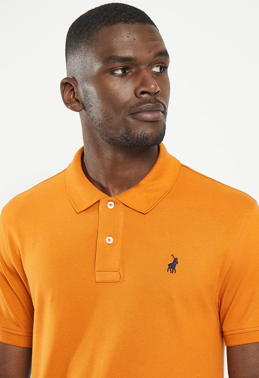 POLO - Mens classic pique short sleeve golfer - rust