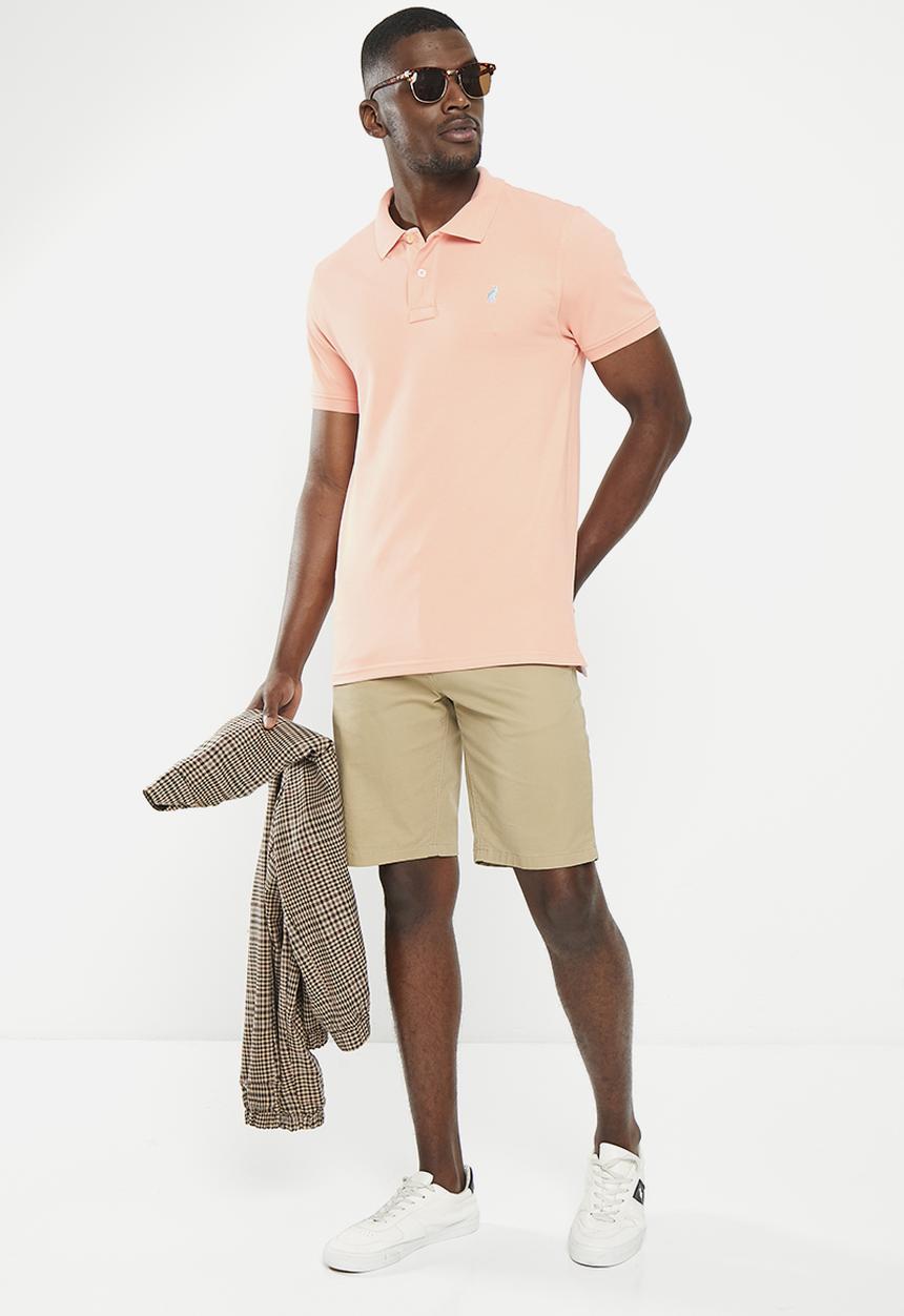 POLO - Mens classic pique short sleeve golfer - pink