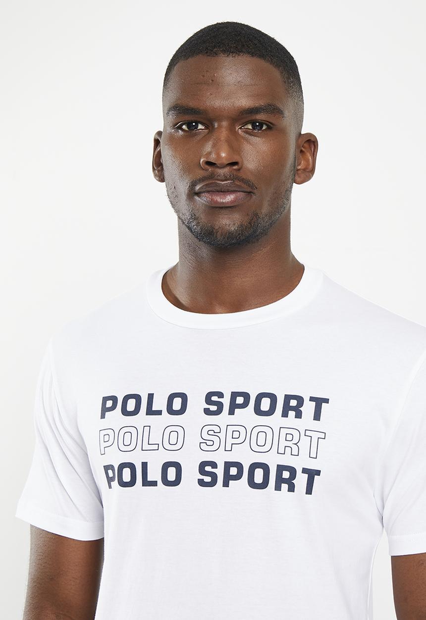 POLO - Men sport short sleeve multi logo tee - white