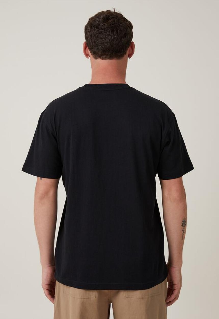 Cotton On - Loose fit art t-shirt - black/good vibes only