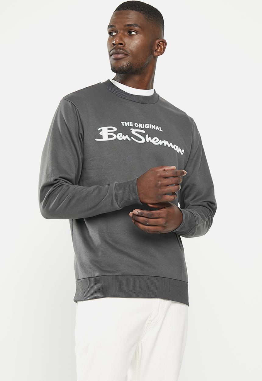 Ben Sherman - Signature flock crew sweater - charcoal