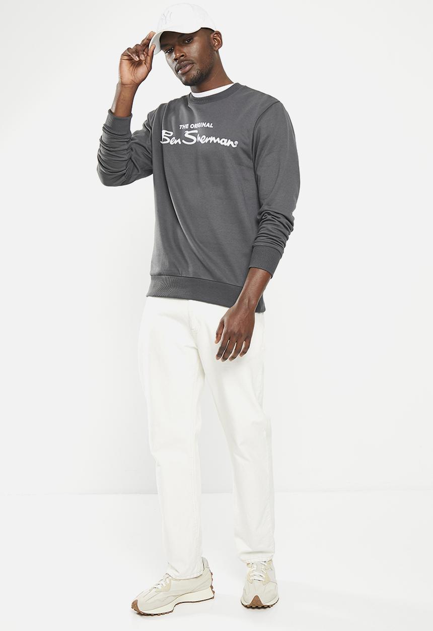 Ben Sherman - Signature flock crew sweater - charcoal