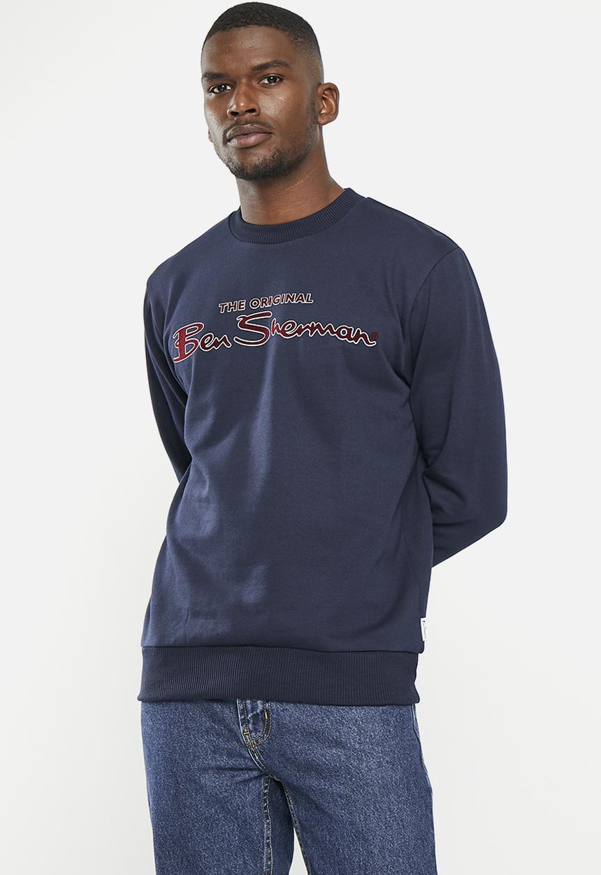 Ben Sherman - Signature flock crew sweater - navy