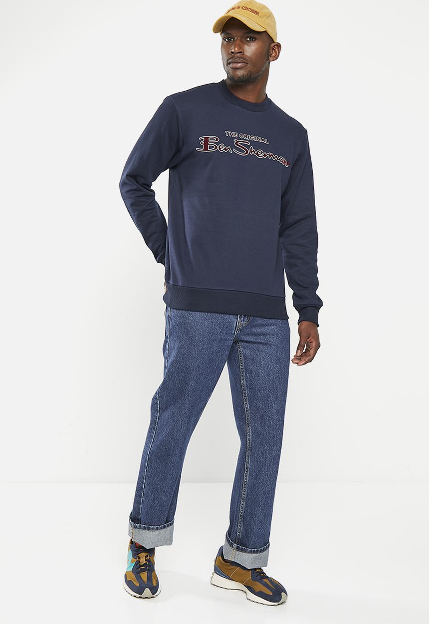 Ben Sherman - Signature flock crew sweater - navy