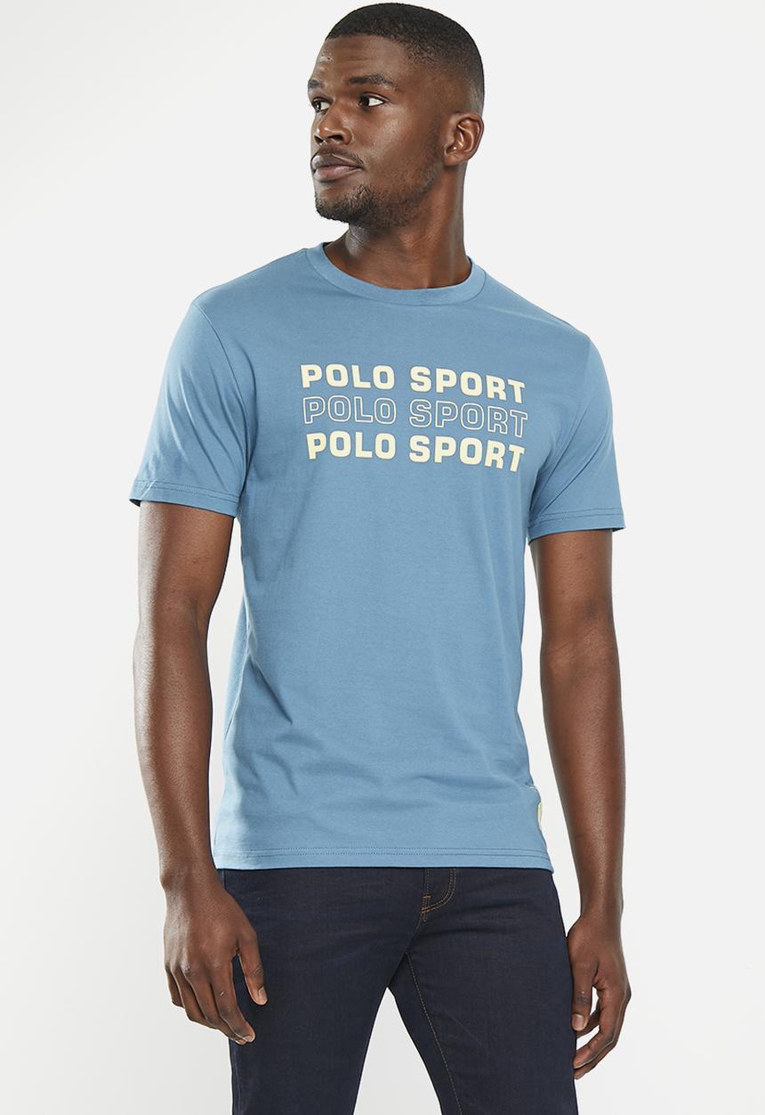 POLO - Men sport short sleeve multi logo tee - teal