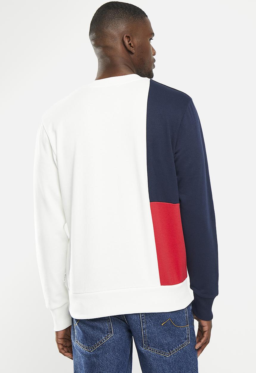 Ben Sherman - Col block crew sweater - ivory