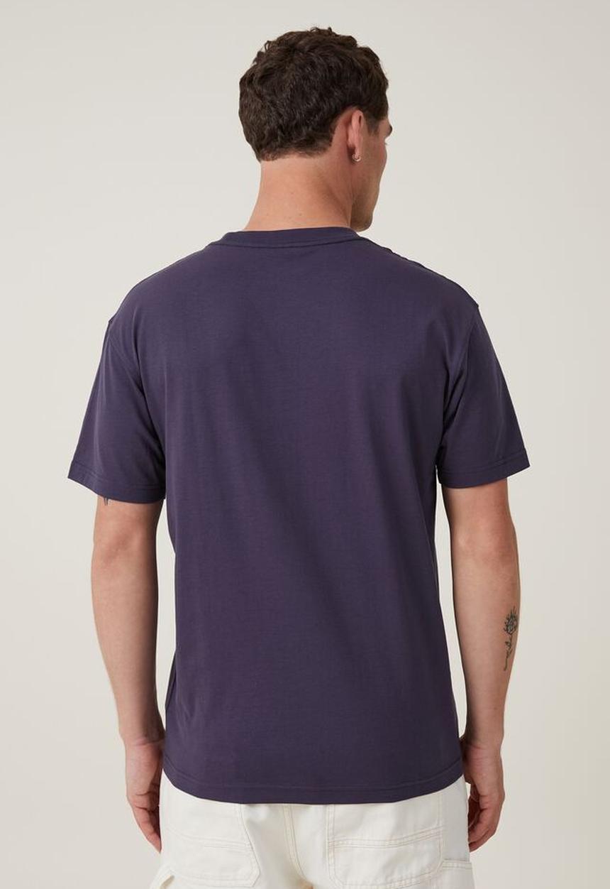 Cotton On - Loose fit art t-shirt - true navy/liquid visions