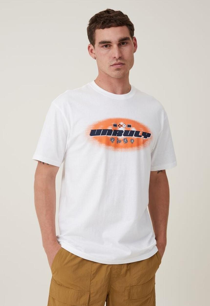 Cotton On - Loose fit art t-shirt - white/unruly