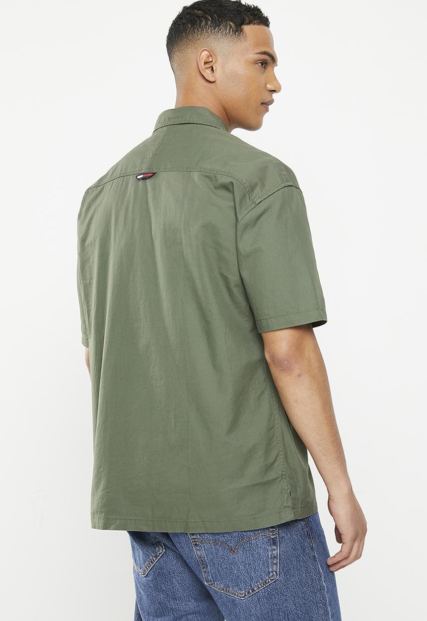 Tommy Hilfiger - Classic solid short sleeve overshirt - avalon green