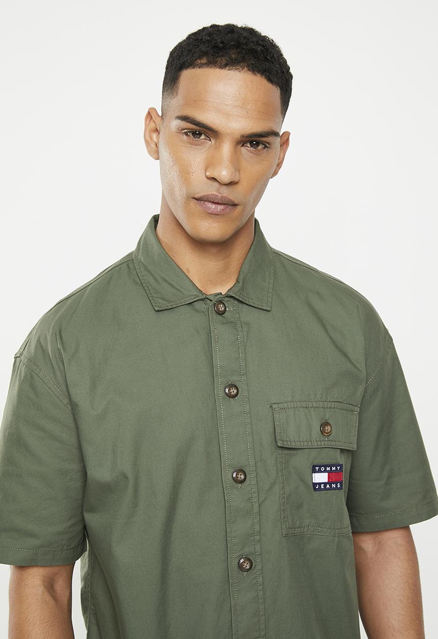 Tommy Hilfiger - Classic solid short sleeve overshirt - avalon green