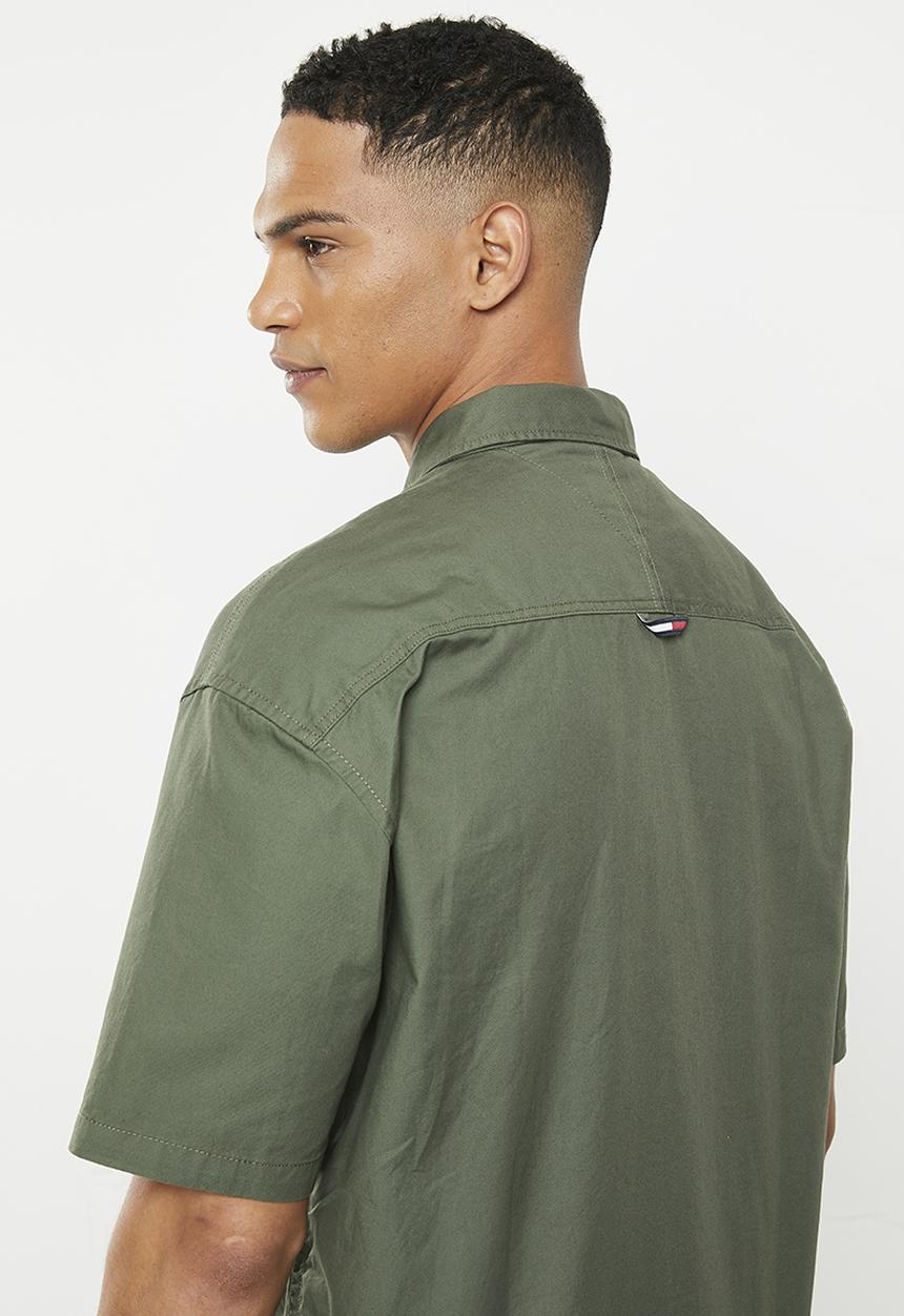 Tommy Hilfiger - Classic solid short sleeve overshirt - avalon green