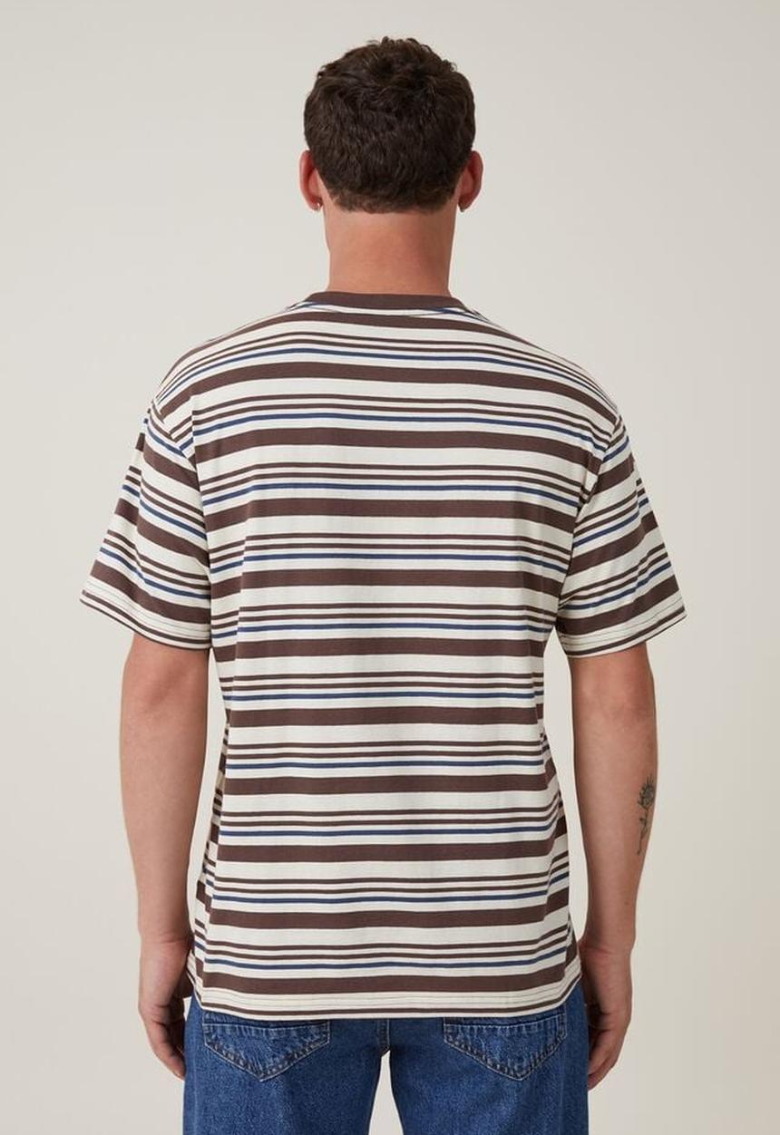 Cotton On - Loose fit stripe t-shirt - creampuff triple stripe
