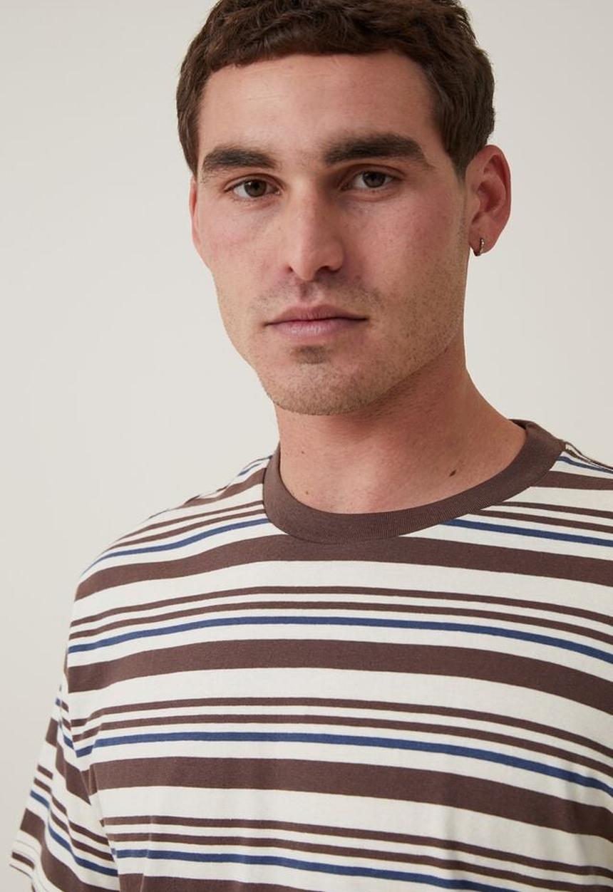 Cotton On - Loose fit stripe t-shirt - creampuff triple stripe