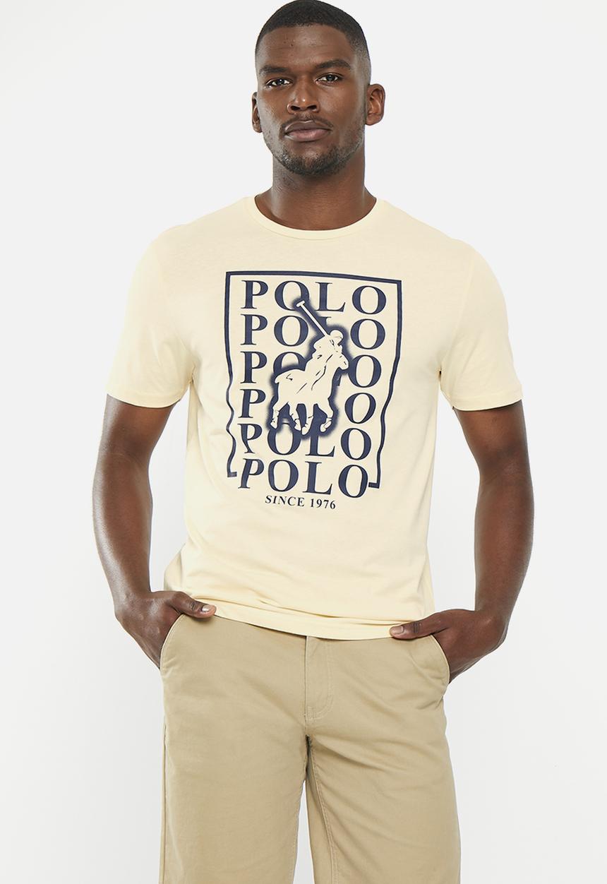 POLO - Mens short sleeve box logo tee - yellow 