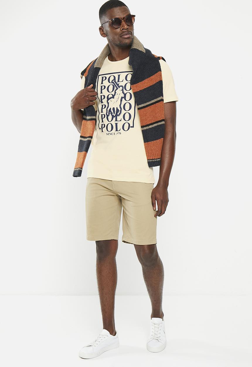 POLO - Mens short sleeve box logo tee - yellow 