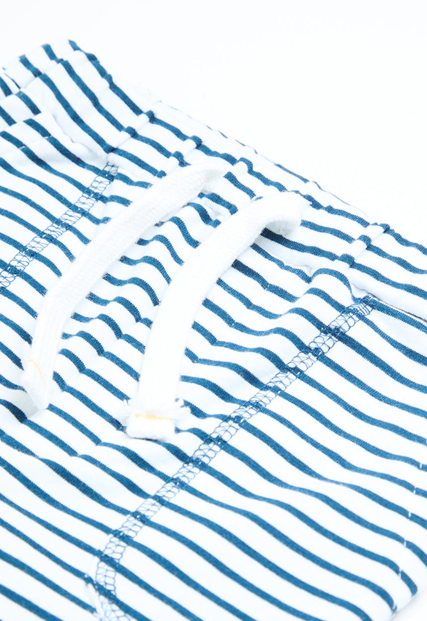MINOTI - 2pc slub t-shirt & fleece short set - blue