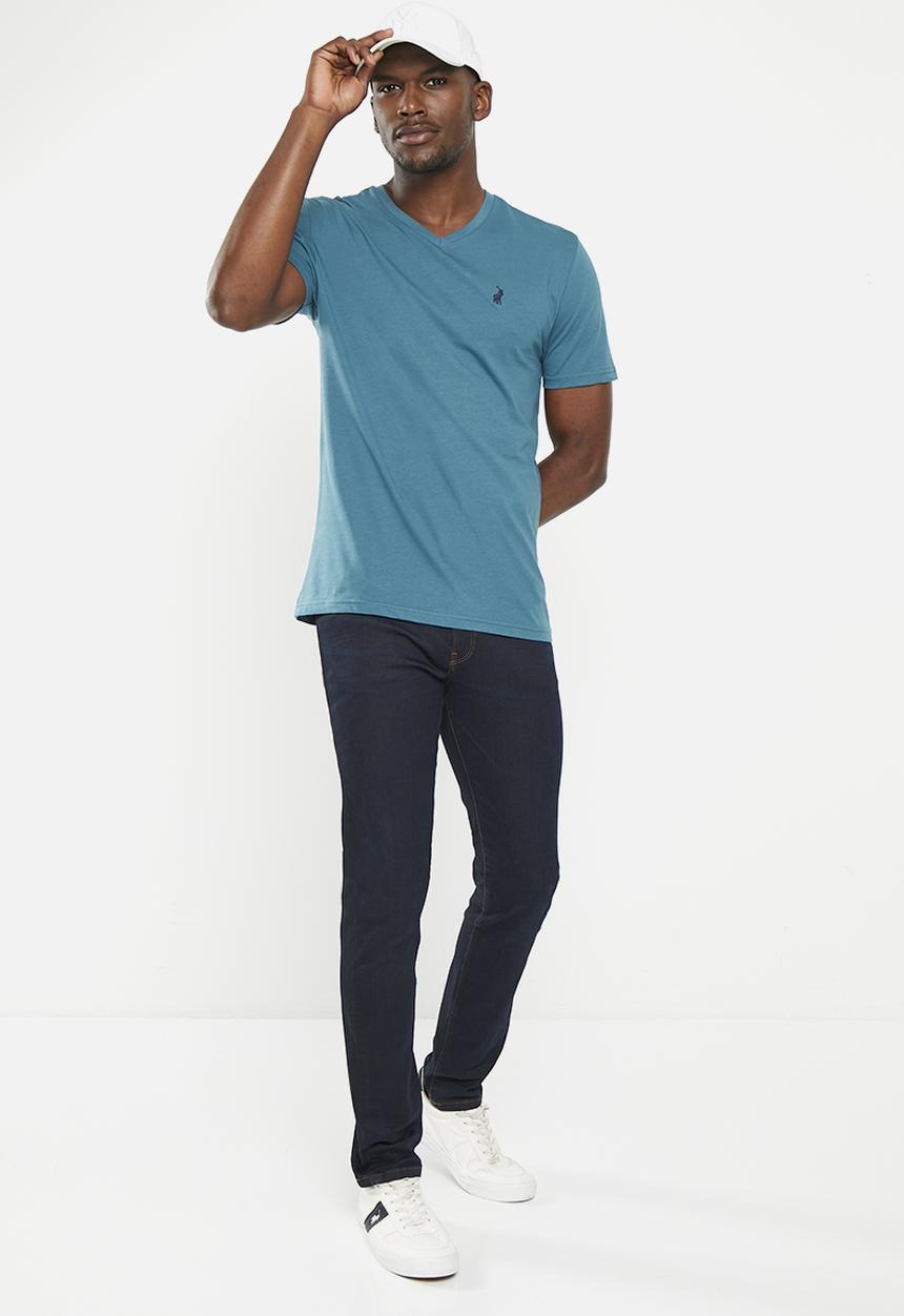 POLO - Mens v-neck short sleeve tee - teal