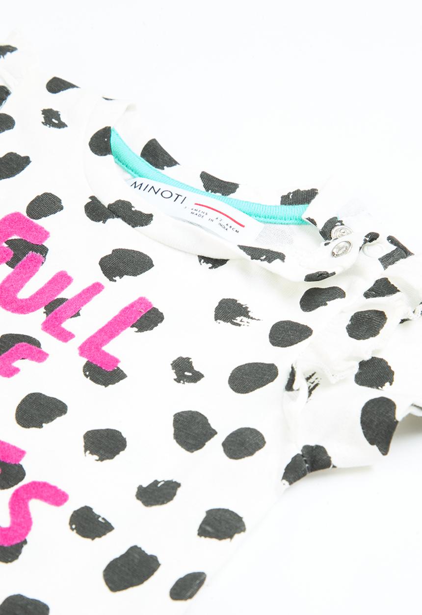 MINOTI - 2pc AOP T-shirt & legging set - black/white