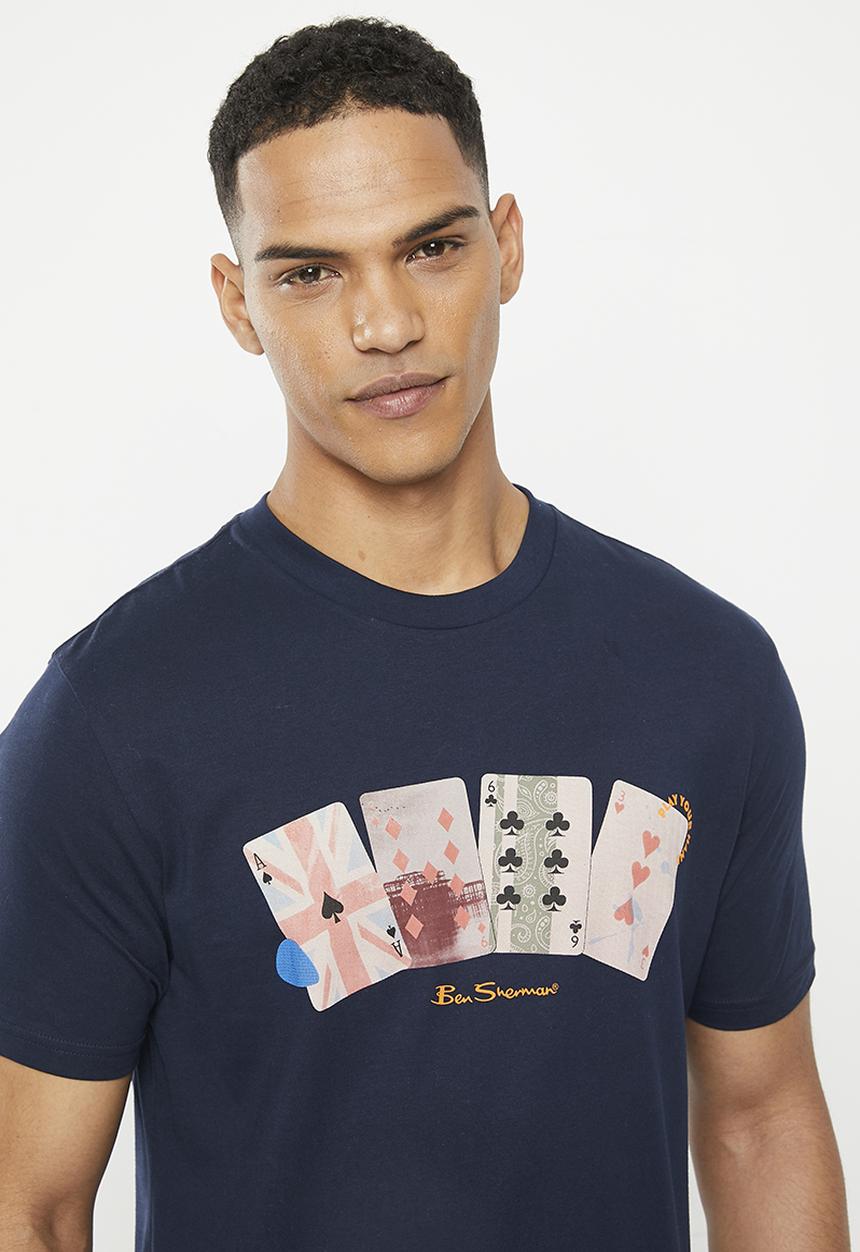 Ben Sherman - Playing card tee-shirt - navy