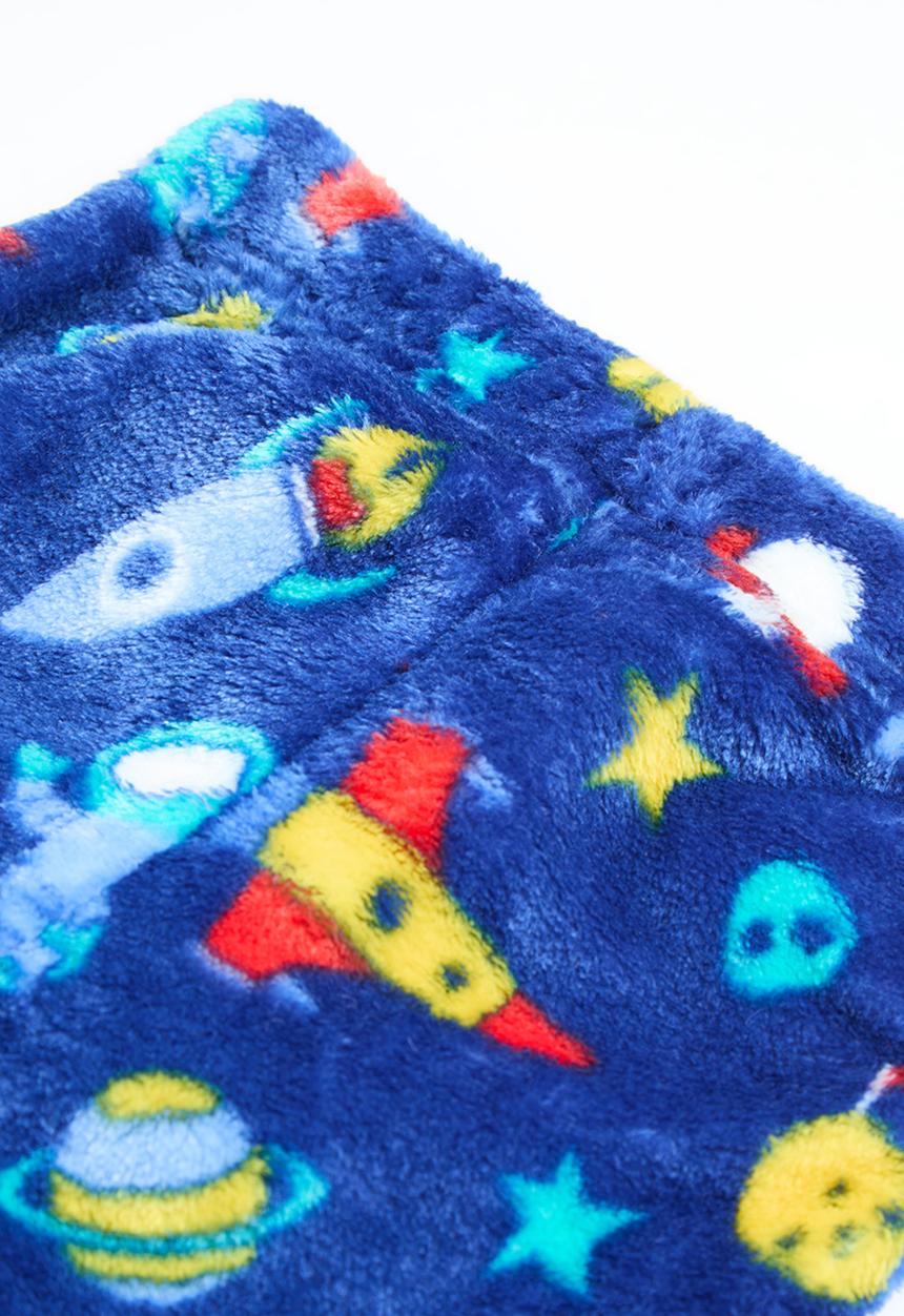 MINOTI - Boys 2pc space fleece pyjama set - blue