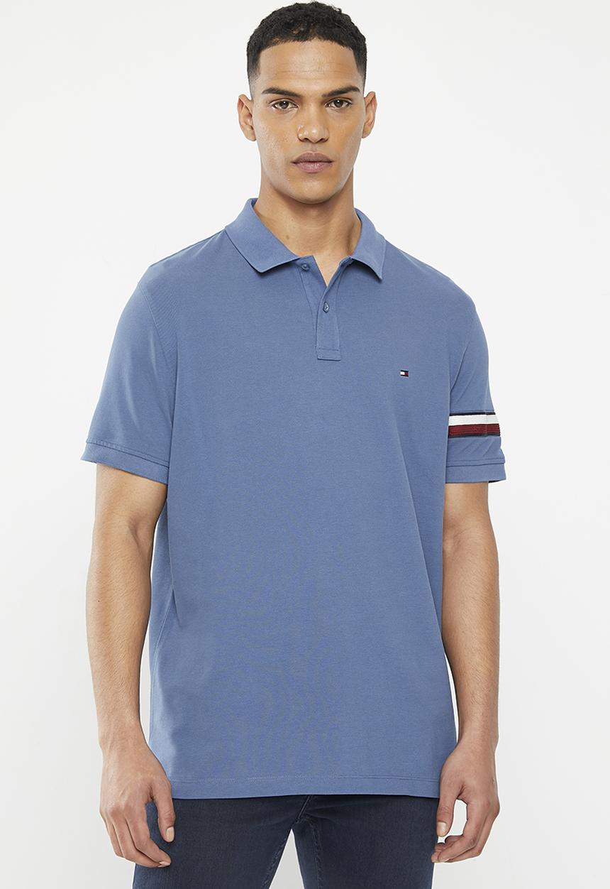 Tommy Hilfiger - Global stp placement reg polo - mid-blue