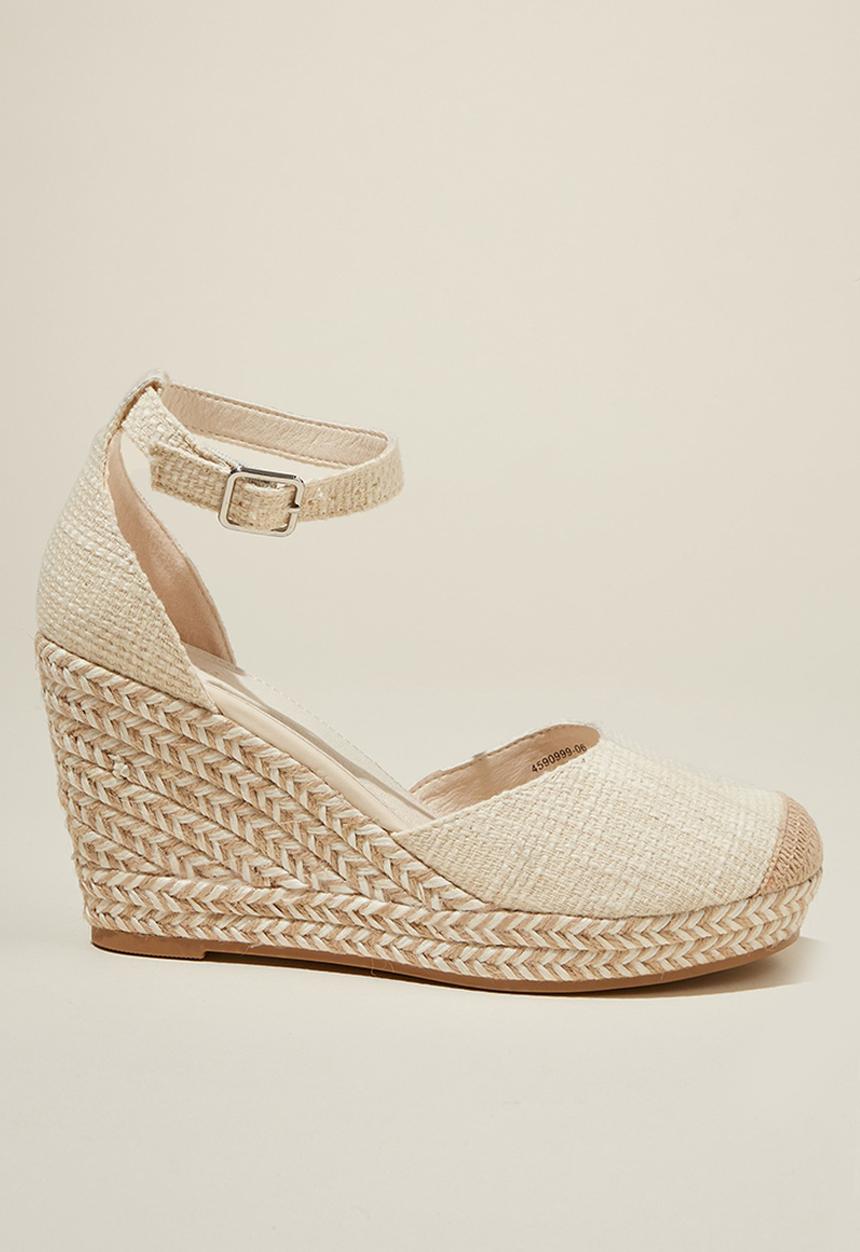 Cotton On - Chris closed toe espadrille heel - washed off white woven