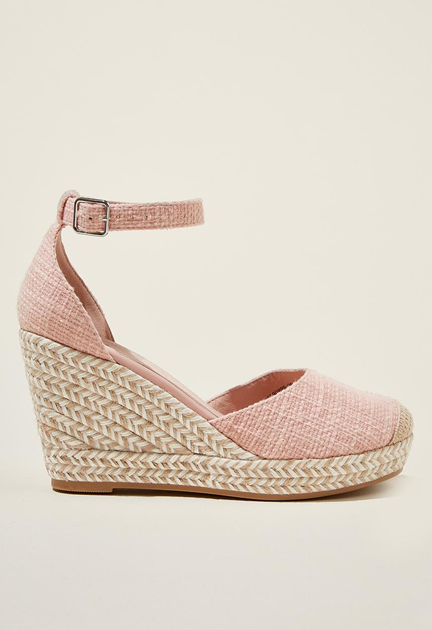 Cotton On - Chris closed toe espadrille heel - dusty pink woven