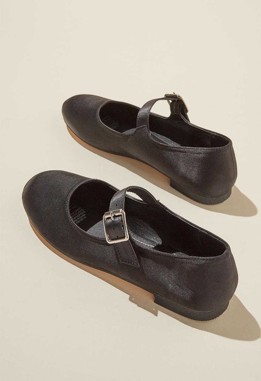 Cotton On - Maddie mary-jane - black satin