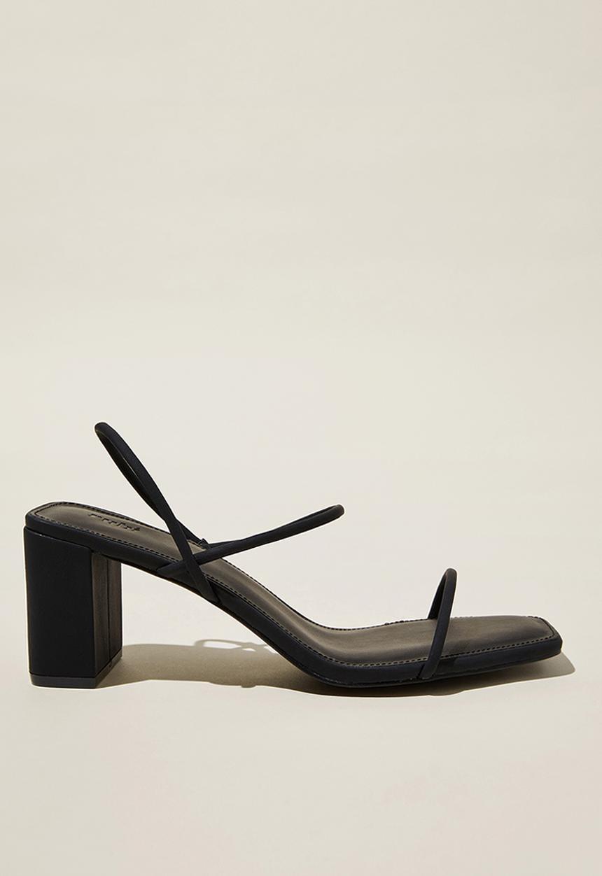 Cotton On - Billy tubular slingback block heel - black