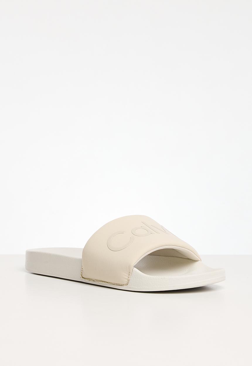 Calvin Klein - Pool slide txt - dark ecru