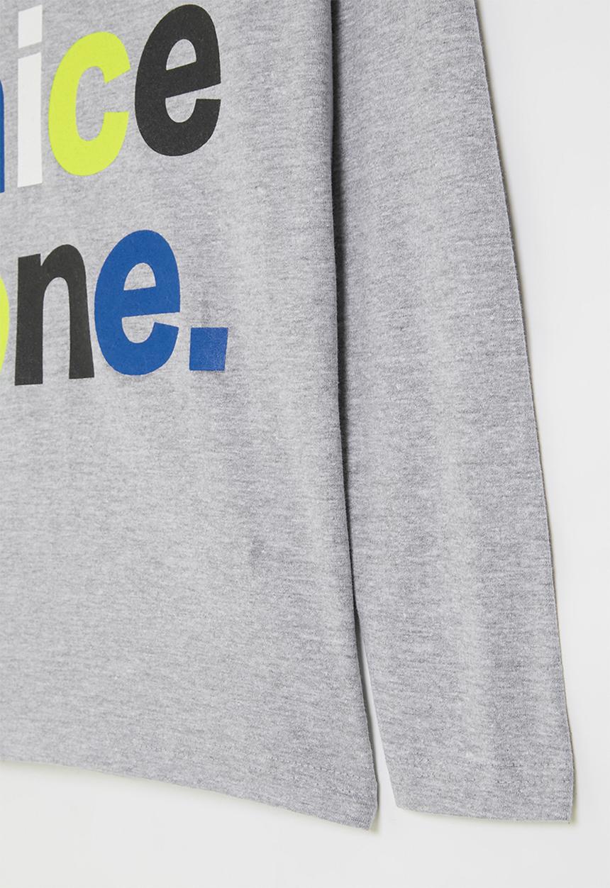 MINOTI - Boys basic nice one drop hem top - grey