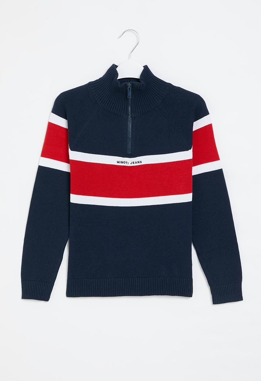 MINOTI - Knitted 1/2 zip jumper - navy