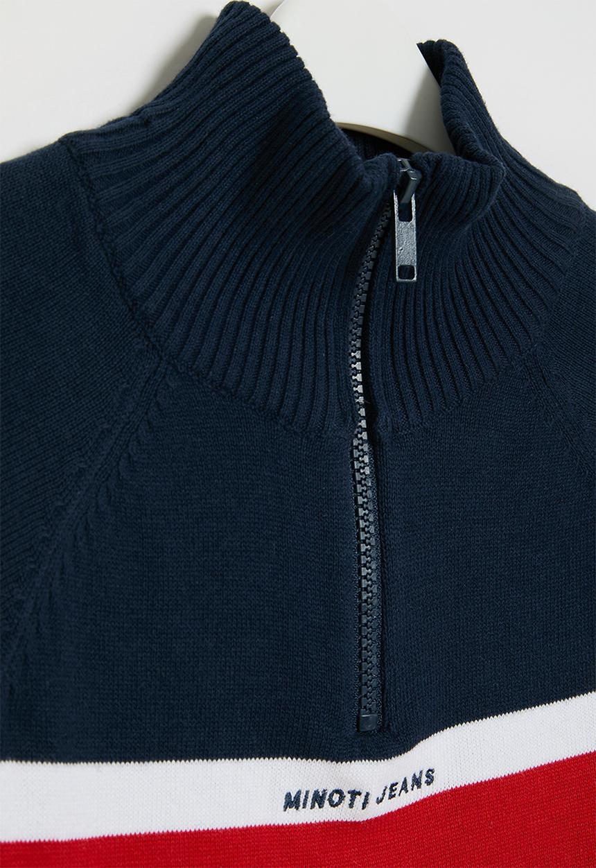 MINOTI - Knitted 1/2 zip jumper - navy
