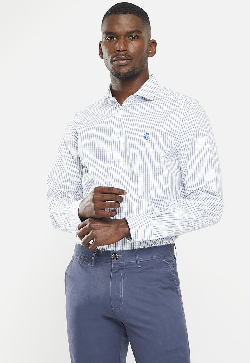 Pringle of Scotland - Frankie long sleeve shirt - mid blue
