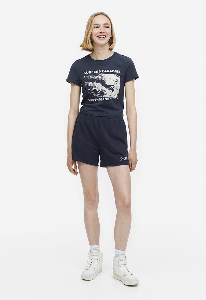 H&M - Sweatshorts - black sunny soul