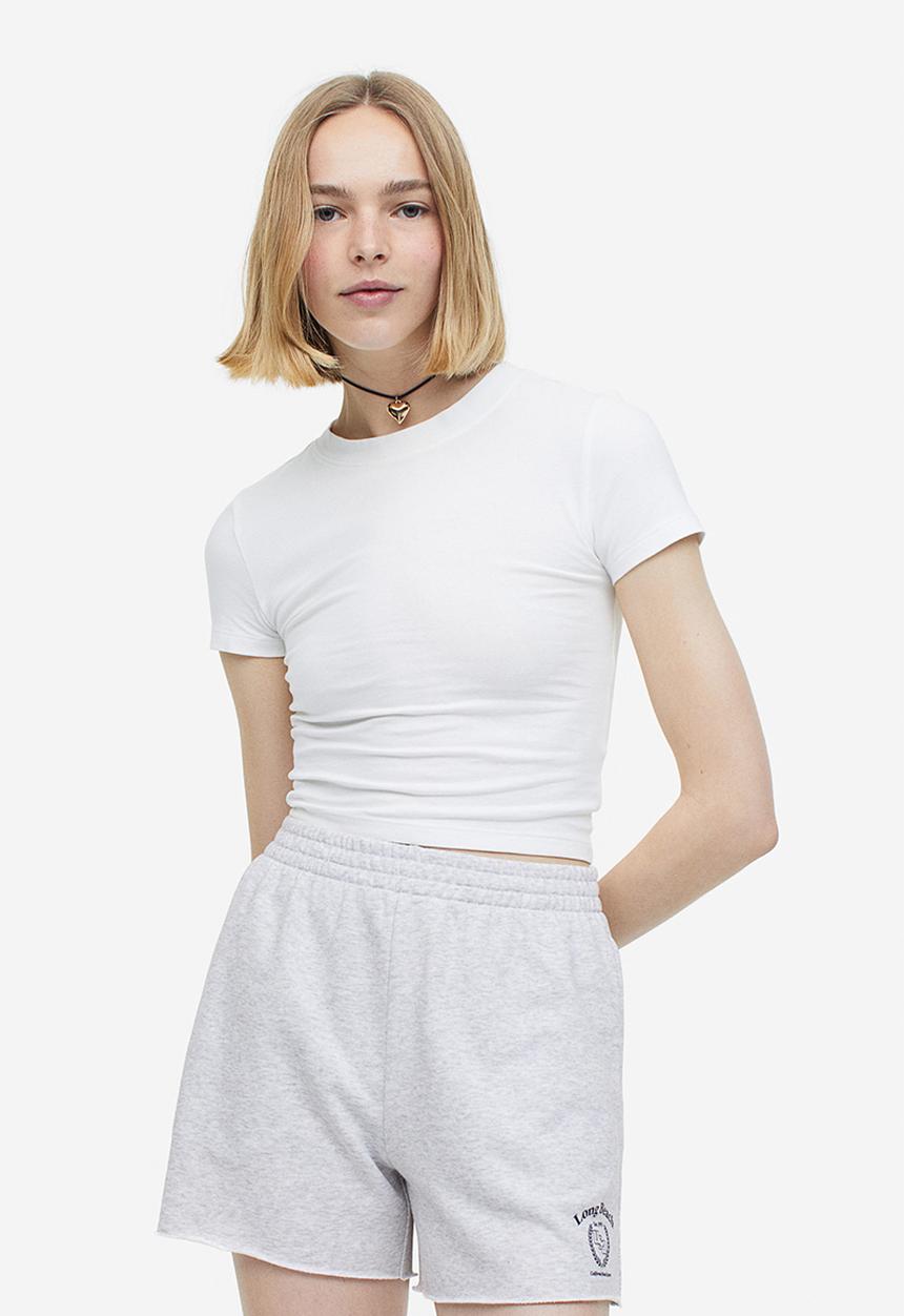 H&M - Sweatshorts - light grey marl long beach