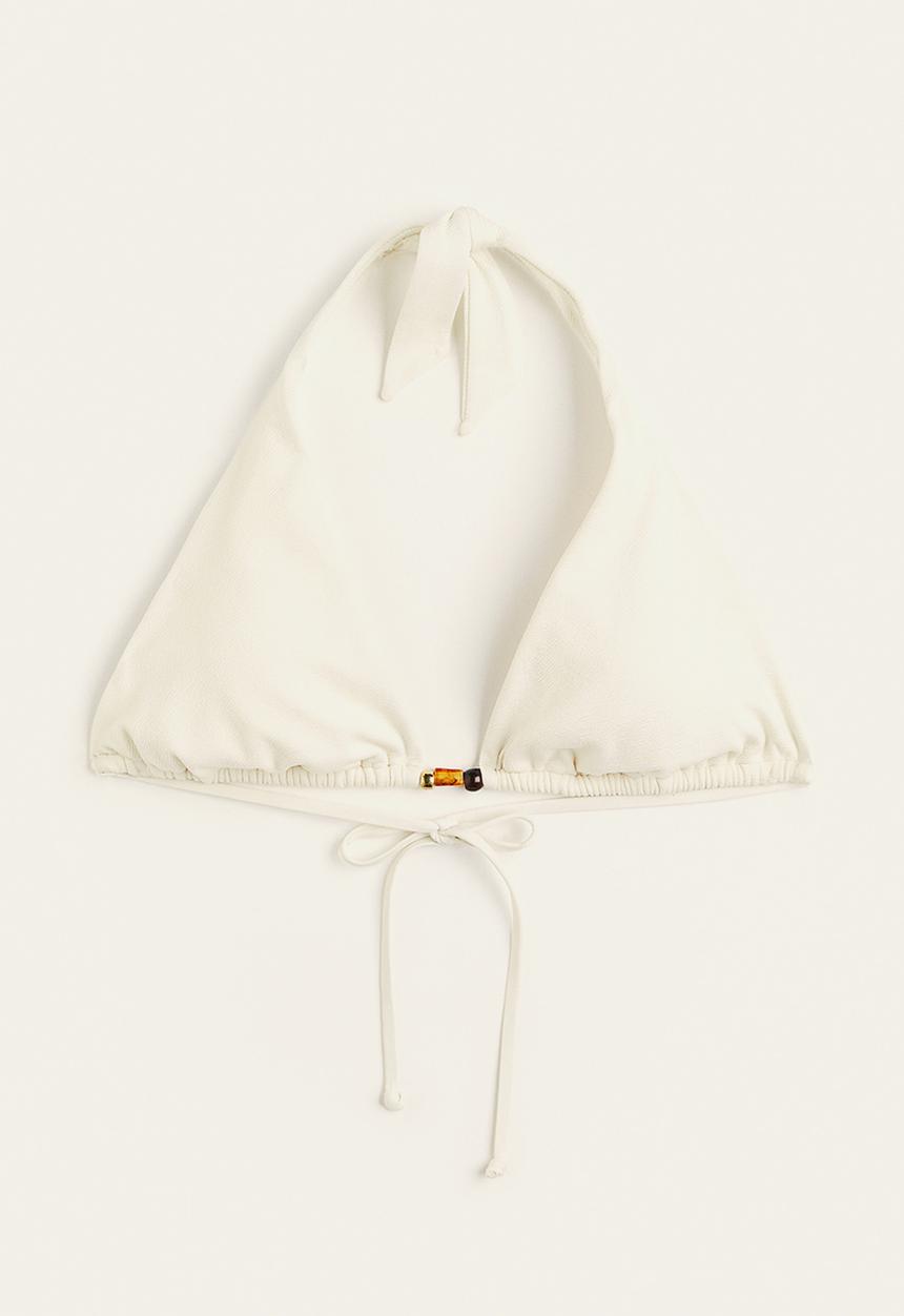 H&M - Padded triangle bikini top - white