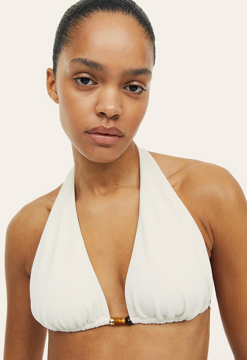 H&M - Padded triangle bikini top - white