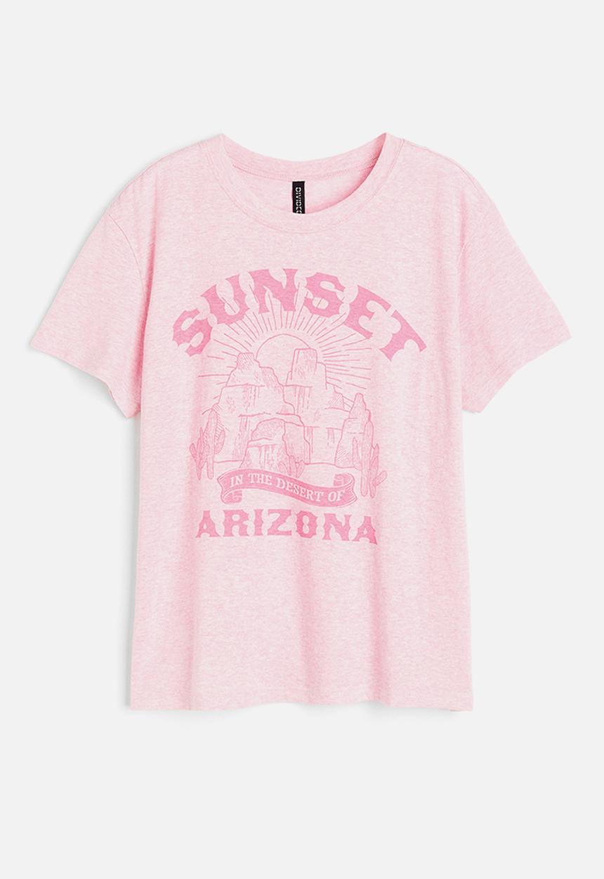 H&M - T-shirt - - light pink marl & arizona