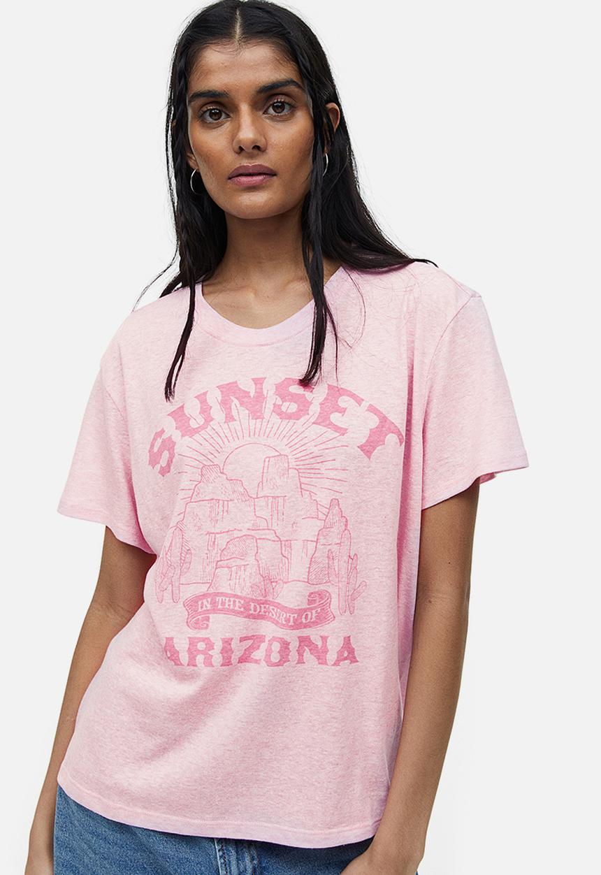 H&M - T-shirt - - light pink marl & arizona