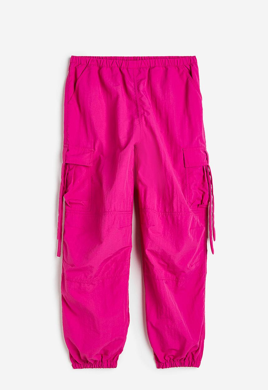 H&M - Low-waisted parachute trousers - cerise